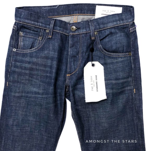 rag & bone Fit 2 Owen Dark Blue Wash Slim Jeans - Picture 5 of 10